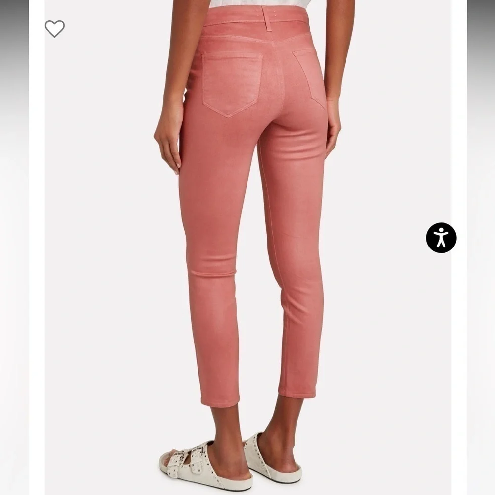 NWT - L’AGENCE - Margot Coated Skinny Jeans dusty rose size 27 - Picture 6 of 10